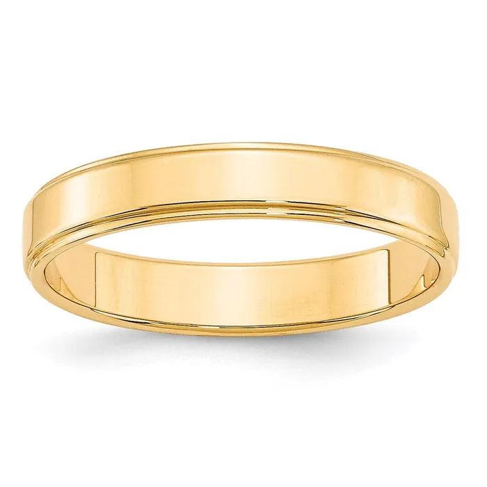 Rings Goldia Solid 10K Yellow Gold 4mm Flat with Step Edge MensWomens Wedding Band Ring Size 75 Rings Goldia Solid 10K Yellow Gold 4mm Flat with Step Edge MensWomens Wedding Band Ring Size 75