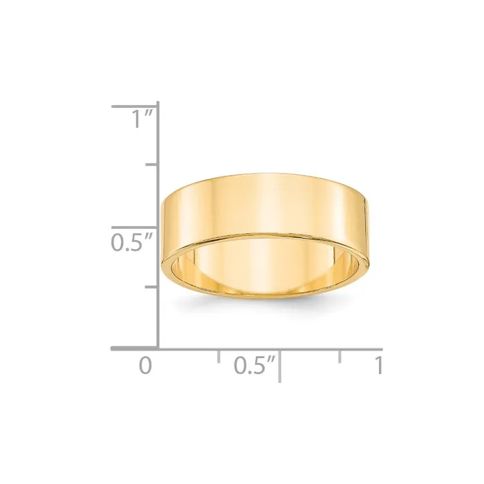 Rings Goldia Solid 18K Yellow Gold 7mm Light Weight Flat MensWomens Wedding Band Ring Size 9