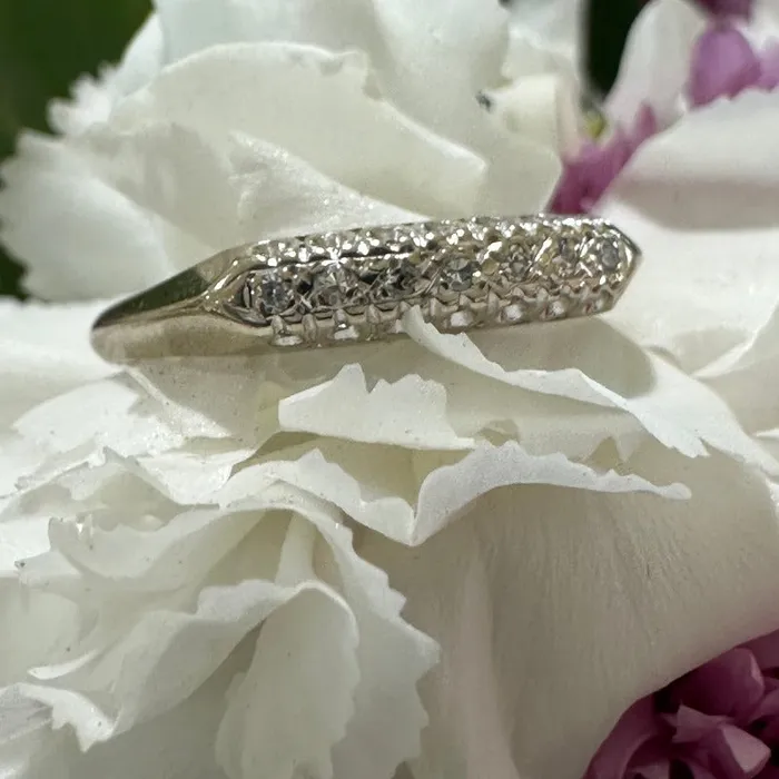 14 Karat White Gold Diamond Band 11000423 ONeills Estate Jewelry Rings