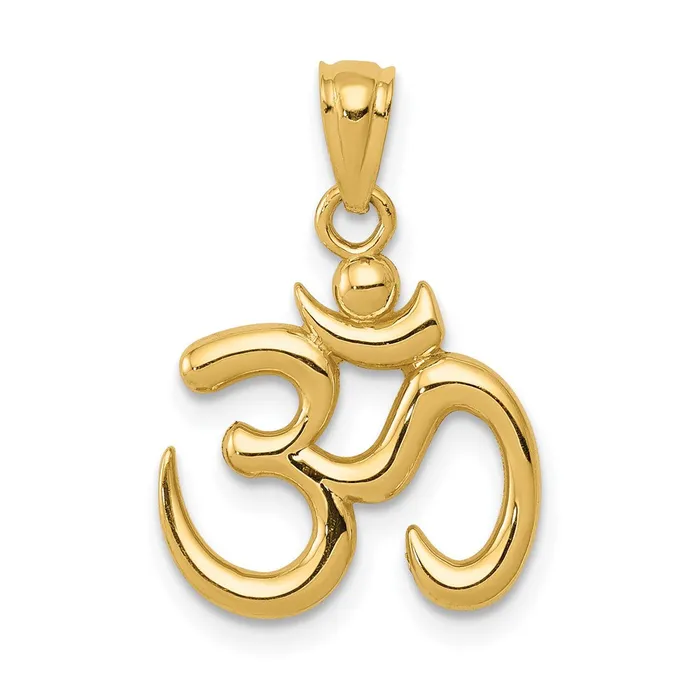 14k Gold Polished Om Symbol Pendant TreasureFineJewelers PreStyled Sets