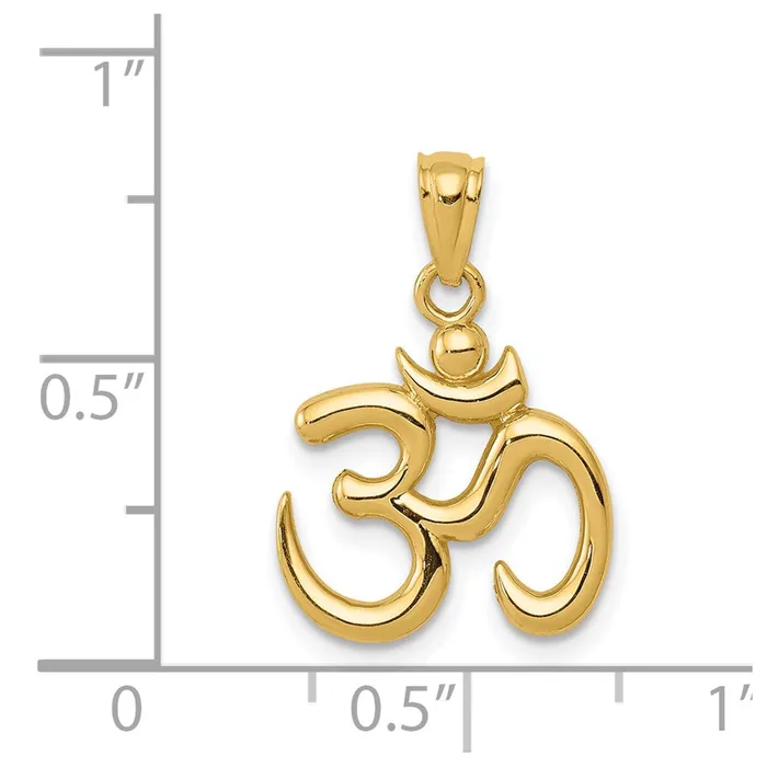 14k Gold Polished Om Symbol Pendant TreasureFineJewelers PreStyled Sets