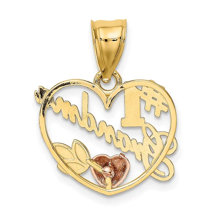 14k TwoTone 1 GRANDMA In Heart Frame Charm TreasureFineJewelers Rings