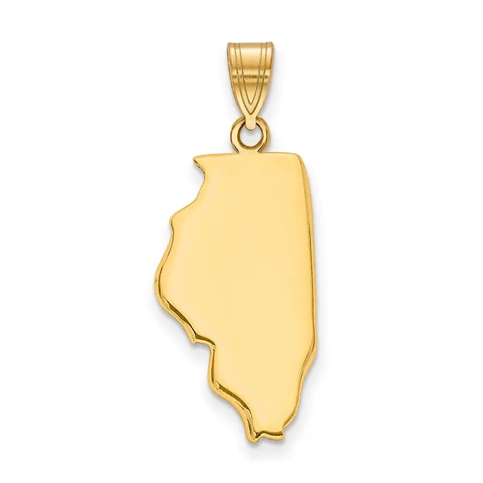 14k Yellow Gold Illinois State Pendant TreasureFineJewelers PreStyled Sets