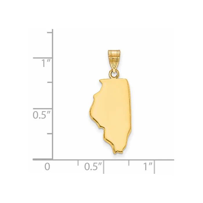 14k Yellow Gold Illinois State Pendant TreasureFineJewelers PreStyled Sets