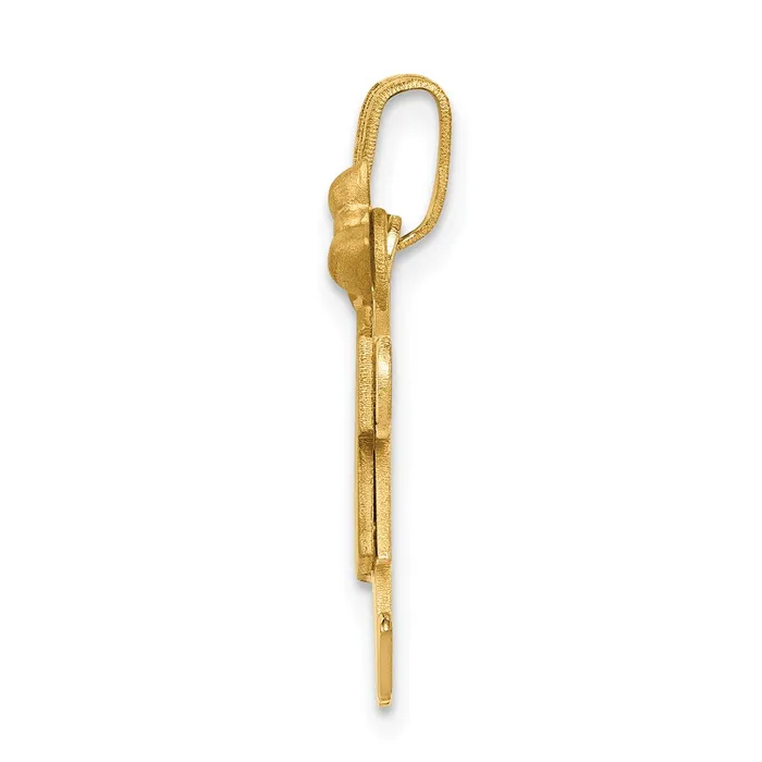 14k Yellow Gold Solid Boy Facing Right and Girl Facing Left Engravable Charm TreasureFineJewelers Charm Necklaces