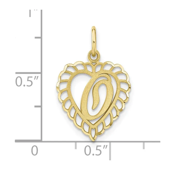 Charm Necklaces TreasureFineJewelers 10k Yellow Gold Initial O Charm