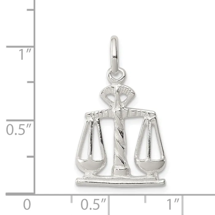 Necklaces Sterling Silver Scales Of Justice Charm TreasureFineJewelers