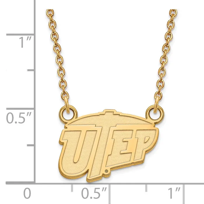 Necklaces TreasureFineJewelers 10K Yellow Gold The University of Texas at El Paso Small Pendant with Necklace