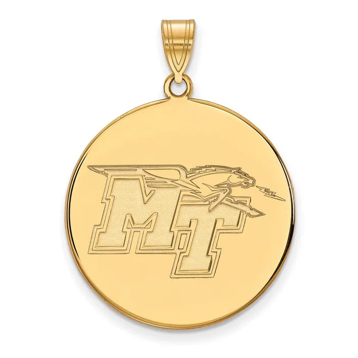 PreStyled Sets 14K Yellow Gold Middle Tennessee State University XL Disc Pendant TreasureFineJewelers