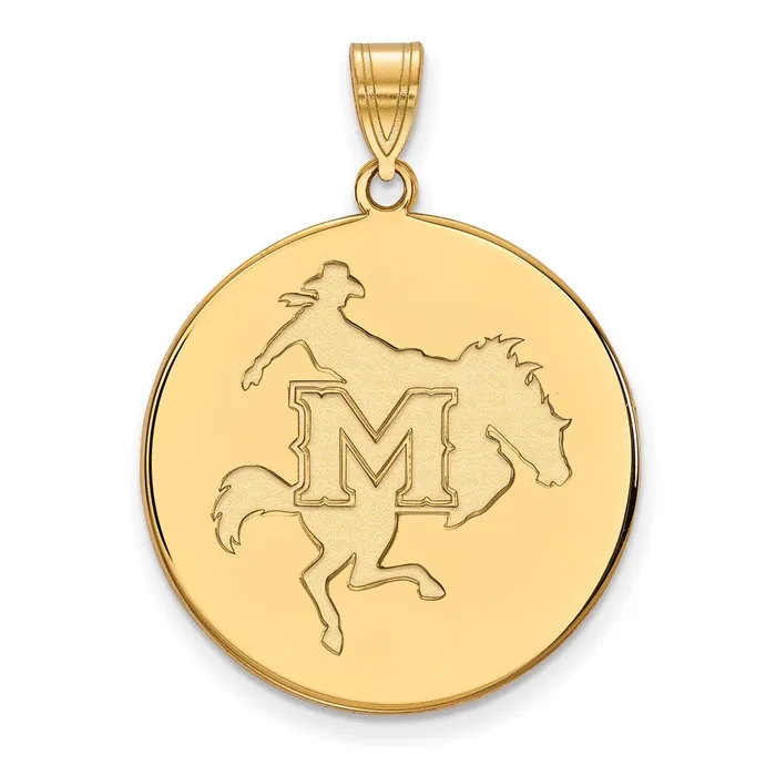 PreStyled Sets TreasureFineJewelers 10K Yellow Gold McNeese State University XL Disc Pendant