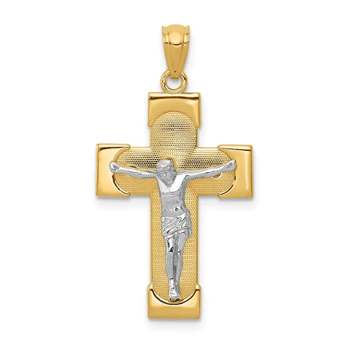 Rings 14k Twotone Crucifix Pendant TreasureFineJewelers