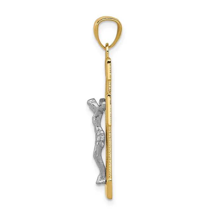 Rings 14k Twotone Crucifix Pendant TreasureFineJewelers