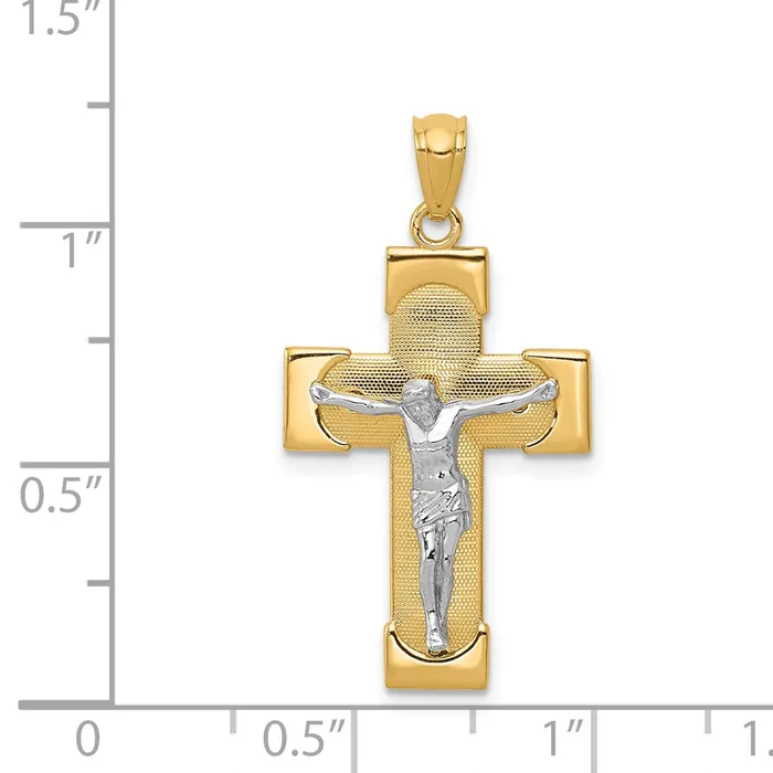 Rings 14k Twotone Crucifix Pendant TreasureFineJewelers
