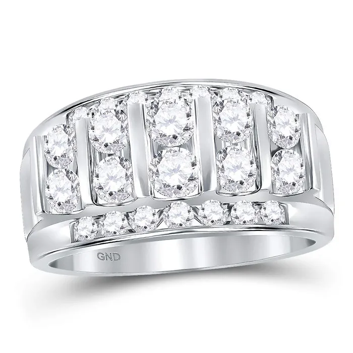 Rings North Arrow Shop 14kt white gold mens round channel set diamond striped wedding band ring 2 112 cttw113535 Rings North Arrow Shop 14kt white gold mens round channel set diamond striped wedding band ring 2 112 cttw113535