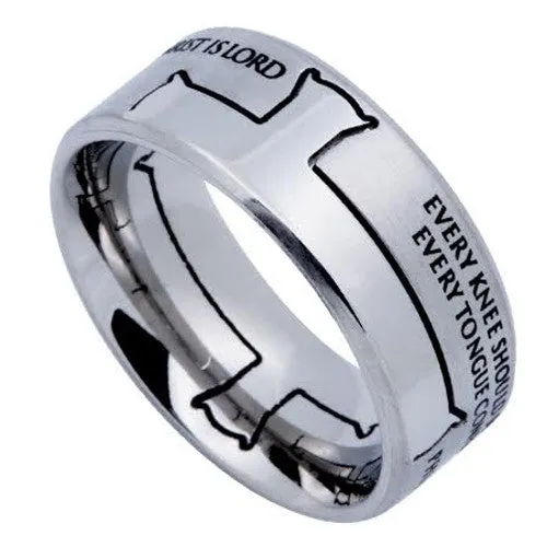Rings North Arrow Shop JESUS IS LORD Cross Ring Philippians 2 Bible Verse Stainless Steel Rings North Arrow Shop JESUS IS LORD Cross Ring Philippians 2 Bible Verse Stainless Steel