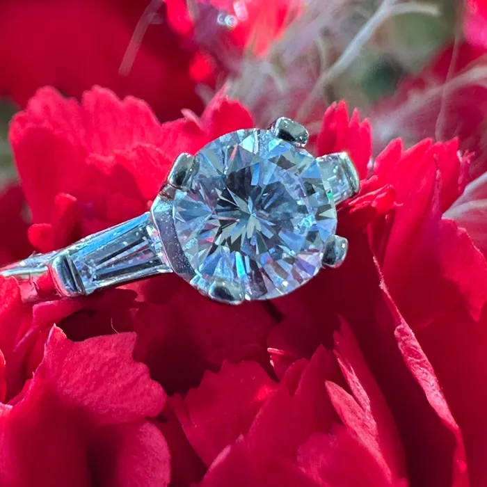 Rings Platinum Diamond Engagement Ring 10000378 ONeills Estate Jewelry