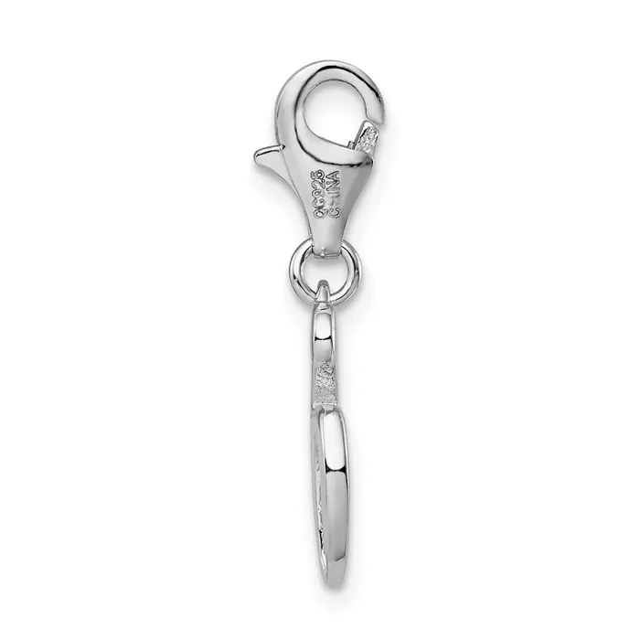 Rings Sterling Silver Amore La Vita Rhodiumplated Polished Number 6 Charm TreasureFineJewelers