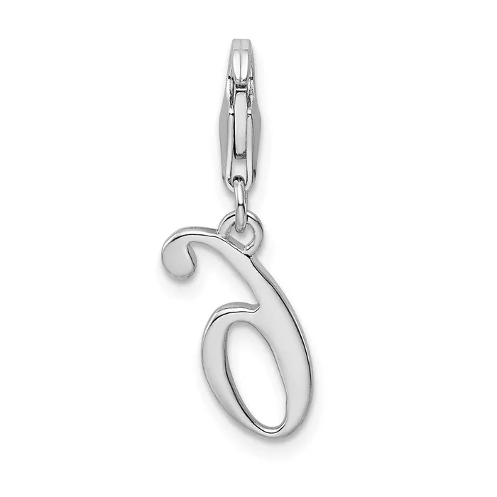 Rings Sterling Silver Amore La Vita Rhodiumplated Polished Number 6 Charm TreasureFineJewelers