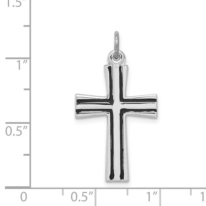 Rings Sterling Silver Rhodiumplated Enameled Latin Cross Charm TreasureFineJewelers