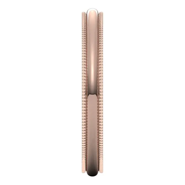 Rings TreasureFineJewelers 10K Rose Gold 25 mm Milgrain Half Round Wedding Band