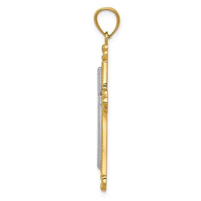 Rings TreasureFineJewelers 14k Twotone Cross Pendant