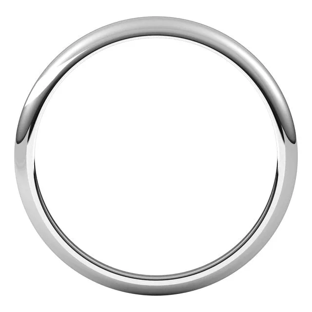 Rings TreasureFineJewelers 14K White Gold 25 mm Half Round Tapered Wedding Band