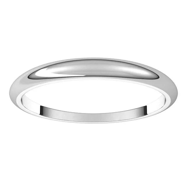 Rings TreasureFineJewelers 14K White Gold 25 mm Half Round Tapered Wedding Band