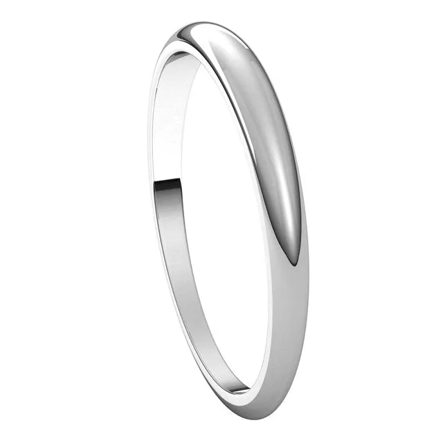 Rings TreasureFineJewelers 14K White Gold 25 mm Half Round Tapered Wedding Band