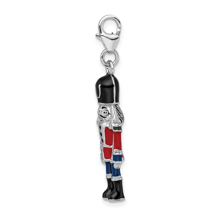 Rings TreasureFineJewelers Sterling Silver Amore La Vita Rhodiumpl 3D Enameled Nut Cracker Charm