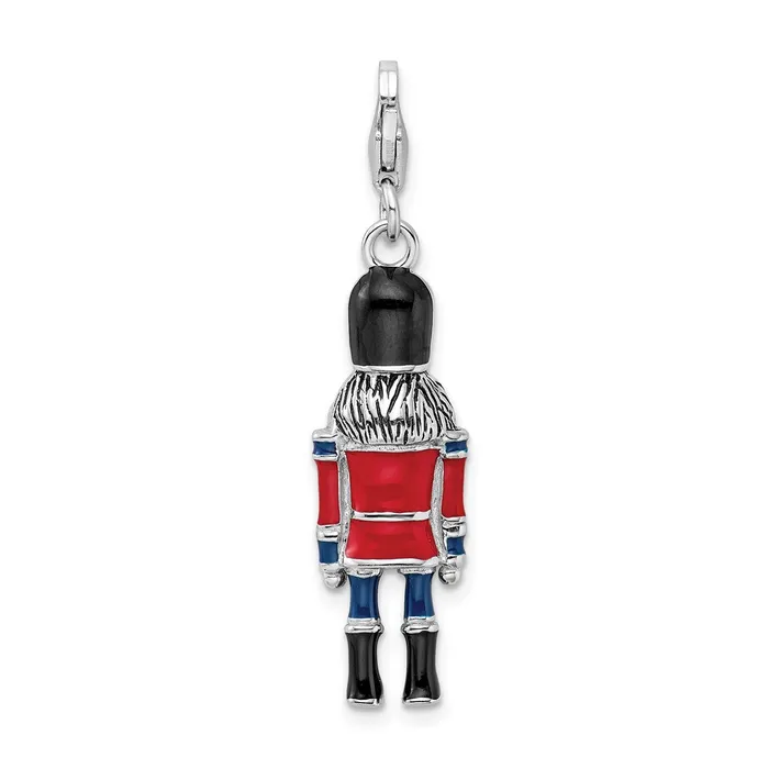 Rings TreasureFineJewelers Sterling Silver Amore La Vita Rhodiumpl 3D Enameled Nut Cracker Charm