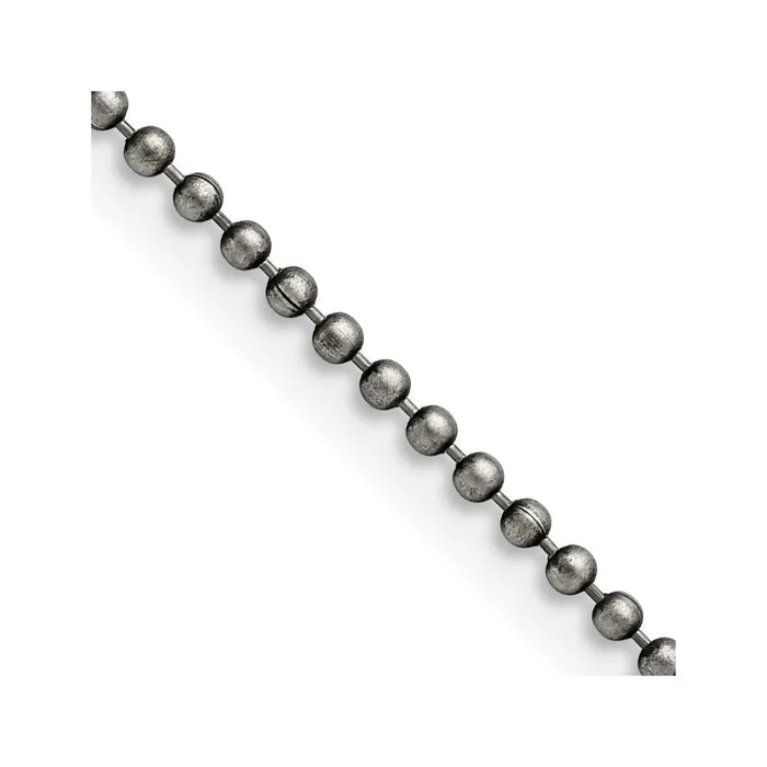 Stainless Steel Antiqued 2mm 22in Beaded Ball Chain TreasureFineJewelers Bracelets