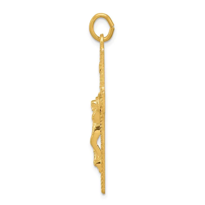 Sterling Silver 24k Gold plated INRI Crucifix Pendant TreasureFineJewelers Necklaces