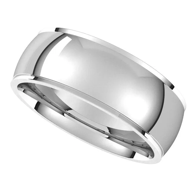 Sterling Silver 7 mm Half Round Edge Comfort Fit Wedding Band TreasureFineJewelers Rings