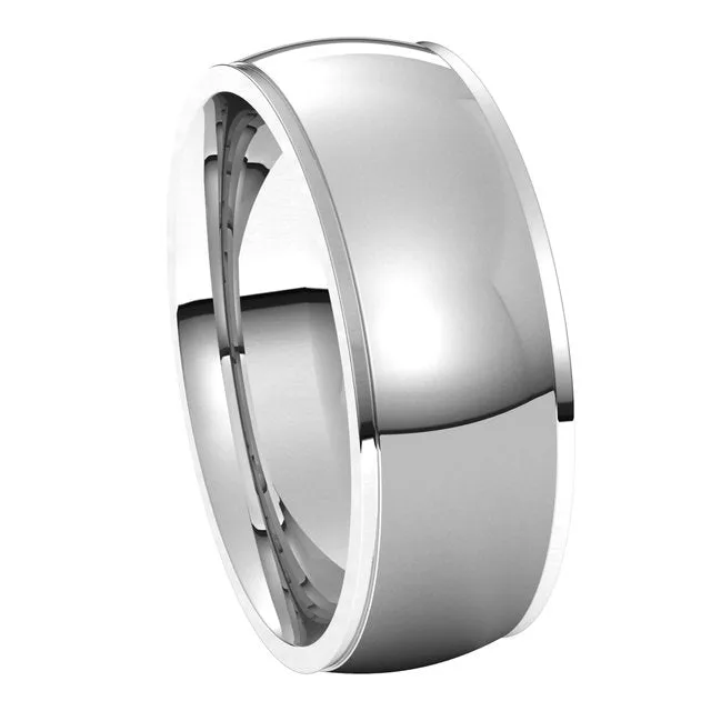 Sterling Silver 7 mm Half Round Edge Comfort Fit Wedding Band TreasureFineJewelers Rings
