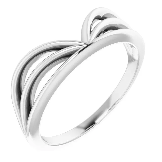 Sterling Silver Crown V Ring TreasureFineJewelers Rings