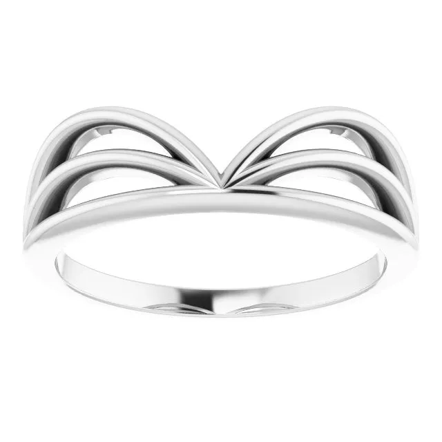 Sterling Silver Crown V Ring TreasureFineJewelers Rings