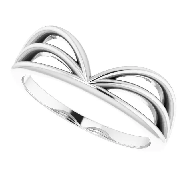 Sterling Silver Crown V Ring TreasureFineJewelers Rings