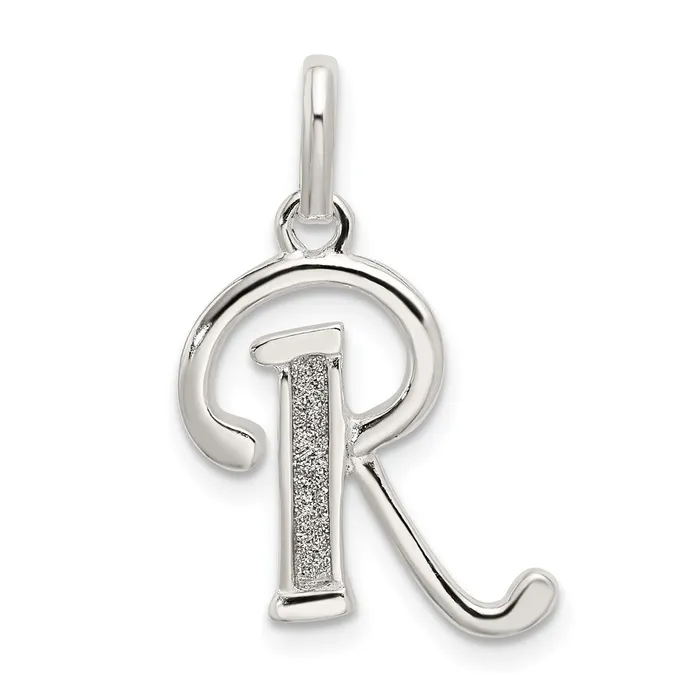 Sterling Silver Polished Glitter Enamel Letter R Initial Charm TreasureFineJewelers Rings Sterling Silver Polished Glitter Enamel Letter R Initial Charm TreasureFineJewelers Rings
