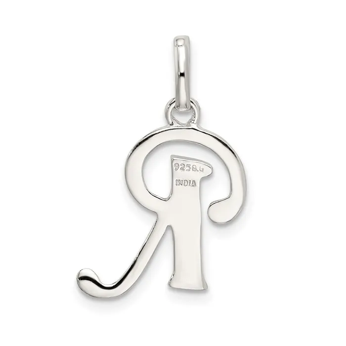 Sterling Silver Polished Glitter Enamel Letter R Initial Charm TreasureFineJewelers Rings