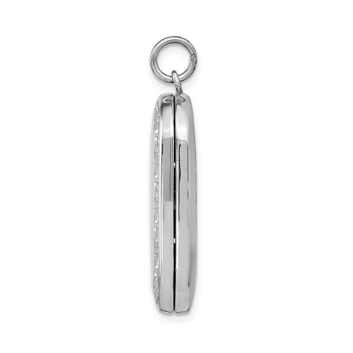 Sterling Silver Rhodiumplated Greek Key Border Rectangular Locket TreasureFineJewelers Rings