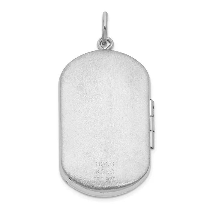 Sterling Silver Rhodiumplated Greek Key Border Rectangular Locket TreasureFineJewelers Rings