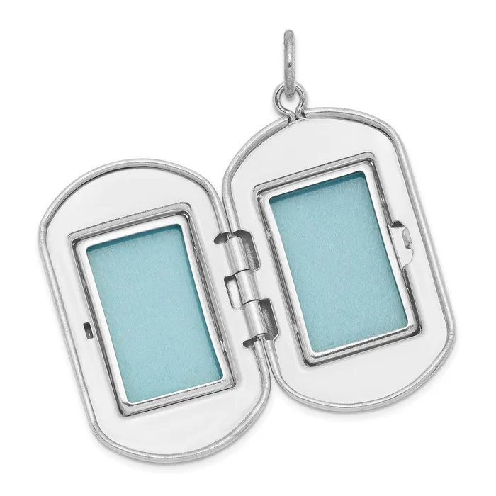 Sterling Silver Rhodiumplated Greek Key Border Rectangular Locket TreasureFineJewelers Rings
