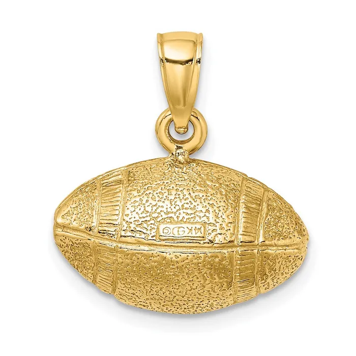 TreasureFineJewelers 14K Polished 3D Football Charm Charm Necklaces