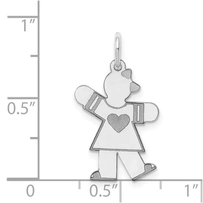 TreasureFineJewelers 14k White Gold Kid Charm Charm Necklaces