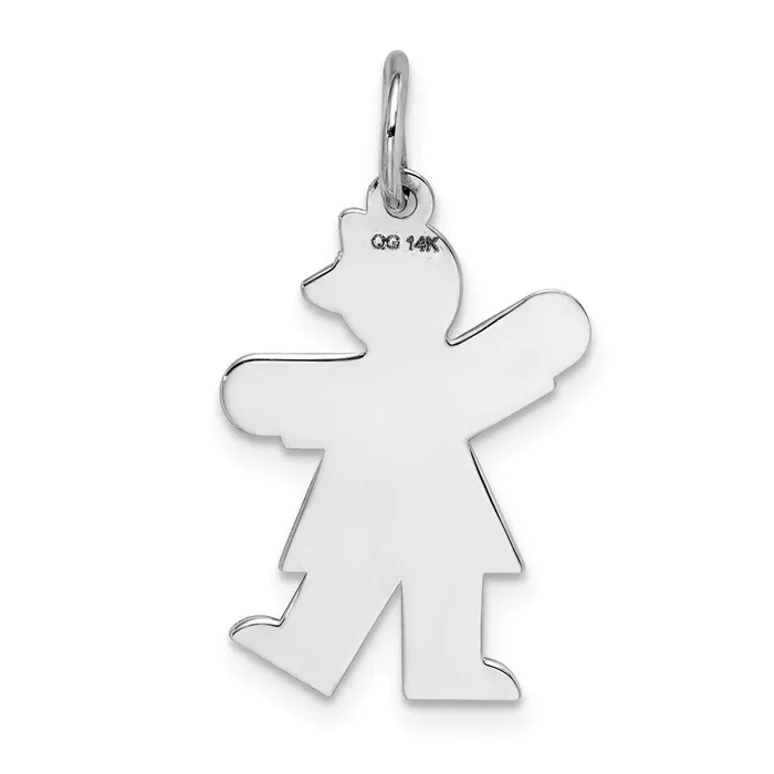 TreasureFineJewelers 14k White Gold Kid Charm Charm Necklaces