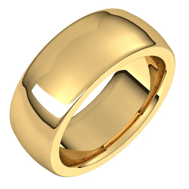 TreasureFineJewelers 14K Yellow Gold 8 mm Half Round Comfort Fit Heavy Wedding Band Rings TreasureFineJewelers 14K Yellow Gold 8 mm Half Round Comfort Fit Heavy Wedding Band Rings