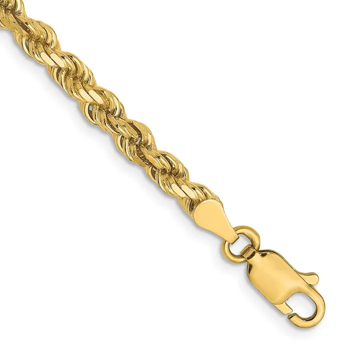 TreasureFineJewelers Necklaces 14K 35mm DiamondCut Rope Chain