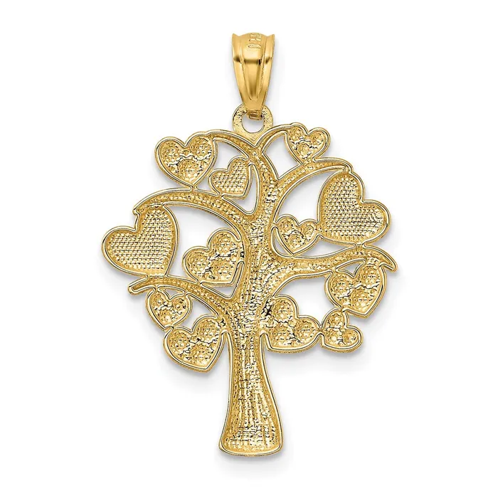 TreasureFineJewelers Necklaces 14K and White Rhodium Polished Hearts Tree Pendant