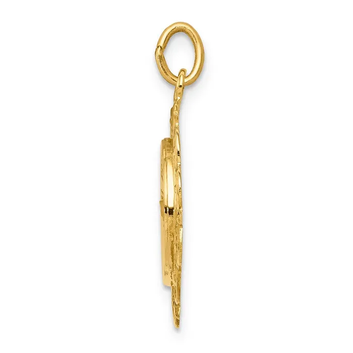 TreasureFineJewelers Necklaces 14k Yellow Gold Polished and Satin Spanish Communion Cup Medal Pendant