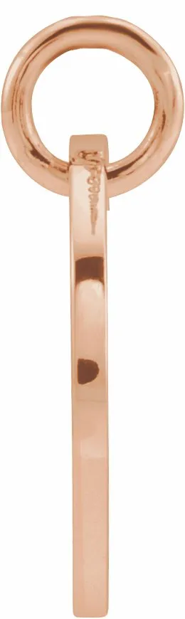 TreasureFineJewelers Necklaces 18K Rose GoldPlated Sterling Silver Initial Z 10 mm Disc Pendant